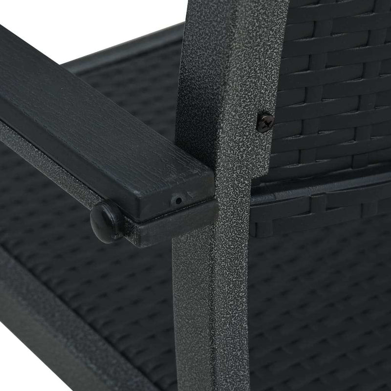Set mobilier de grădină, 9 piese, negru
