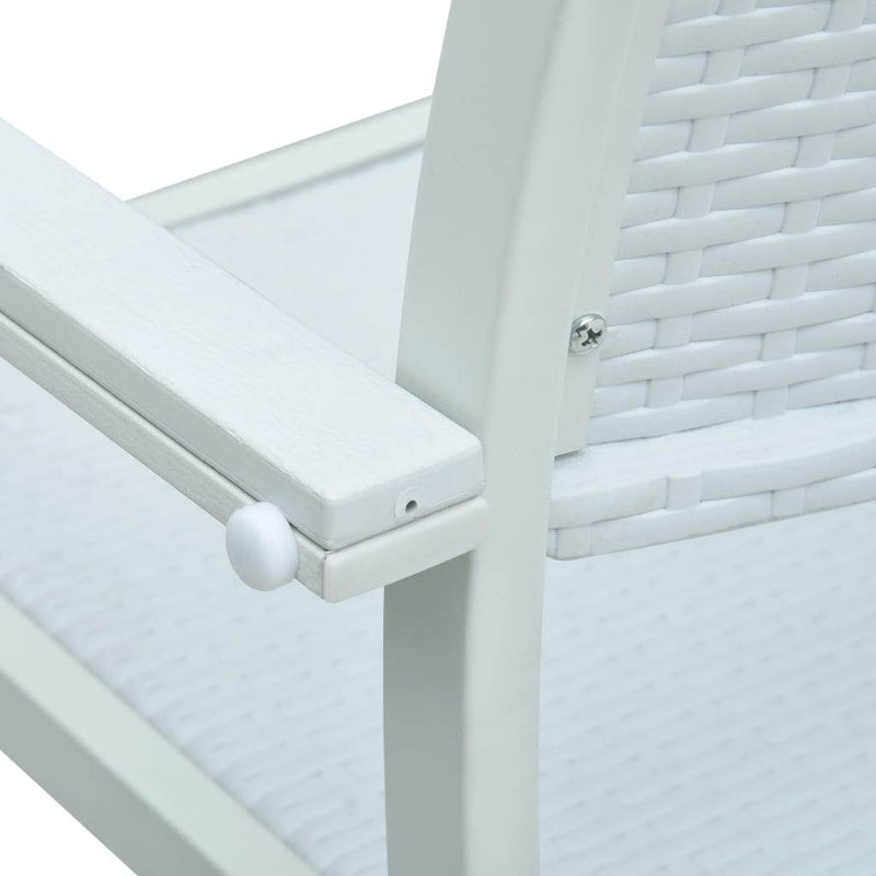 Set mobilier pentru grădină, alb, 9 piese