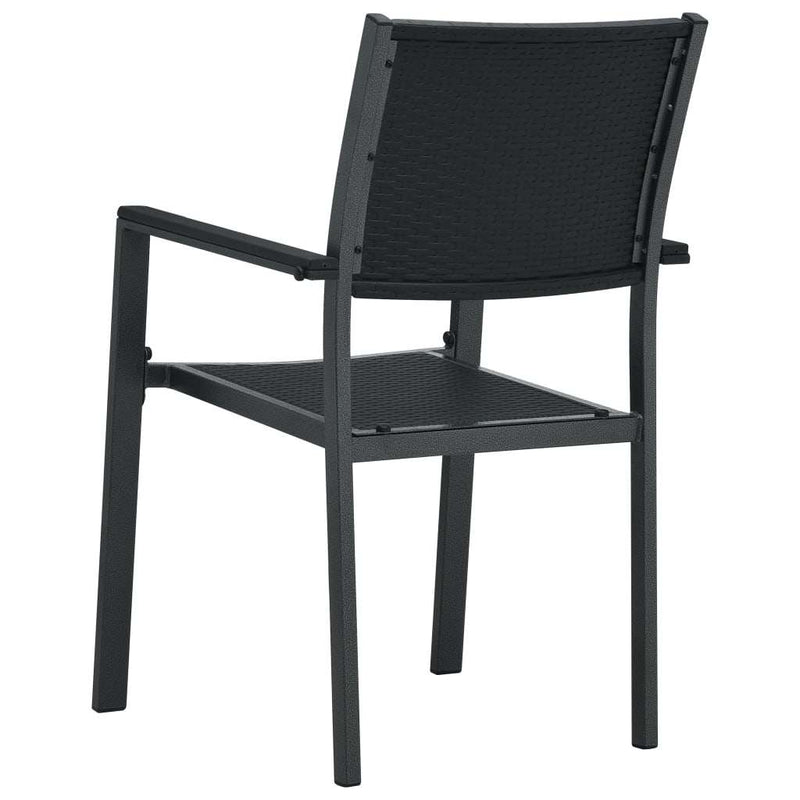 Set de servit masa pentru grădină, 5 piese, negru