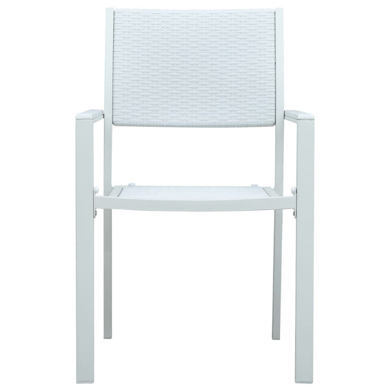 Set mobilier pentru grădină, alb și negru, 7 piese