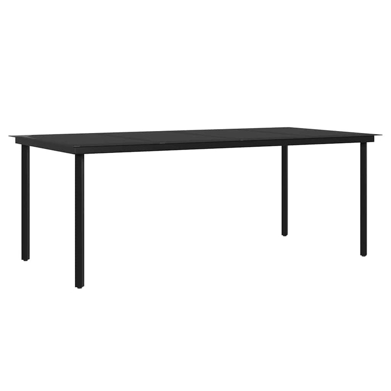 Set de servit masa pentru grădină, 7 piese, gri și negru