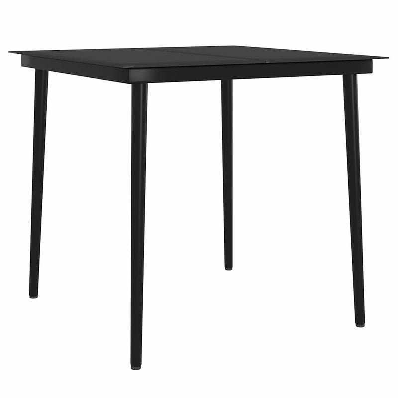 Set de servit masa pentru grădină, 5 piese, gri și negru