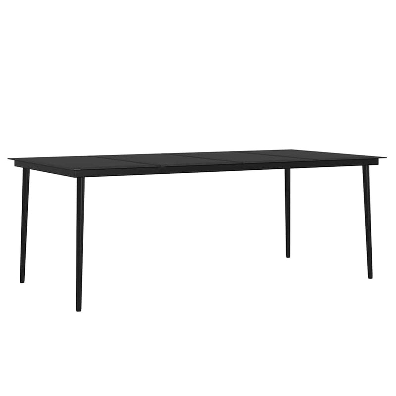 Set de servit masa pentru grădină, 7 piese, gri și negru