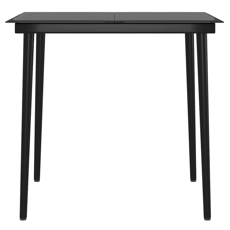 Set de servit masa pentru grădină, 5 piese, maro și negru