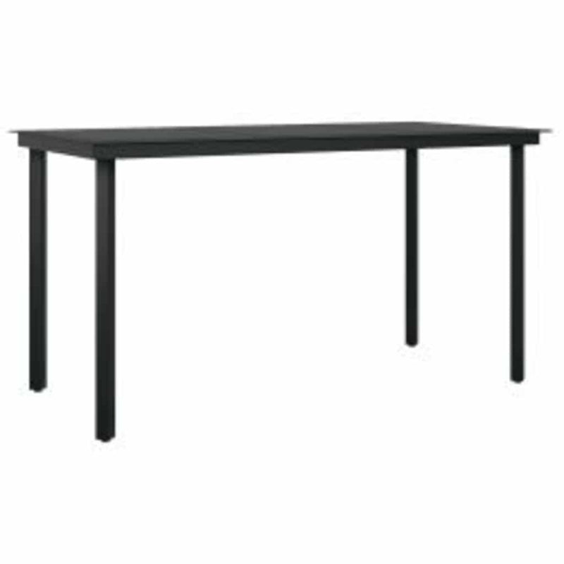 Set masă pentru grădină, 5 piese, cu perne, negru