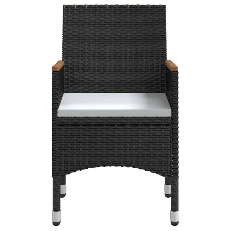Set mobilier de grădină cu perne, 9 piese, negru