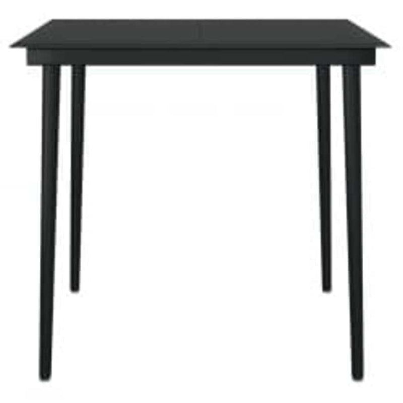 Set masă pentru grădină, 5 piese, cu perne, negru