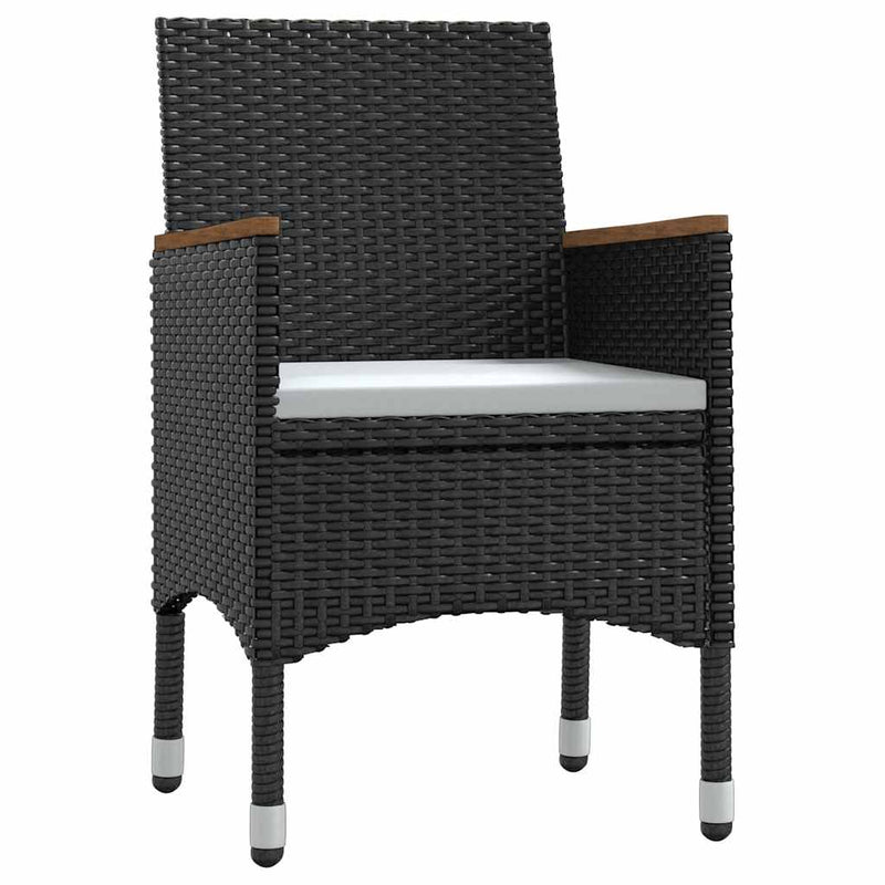 Set mobilier de grădină cu perne, 9 piese, negru