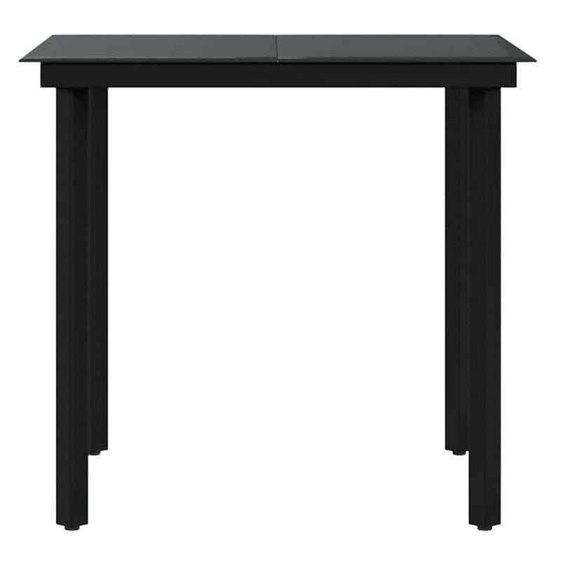 Set de servit masa pentru grădină, 5 piese, gri și negru