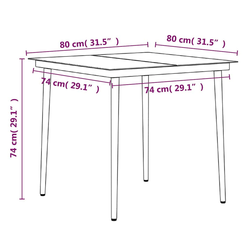 Set mobilier de grădină cu perne, 3 piese, negru