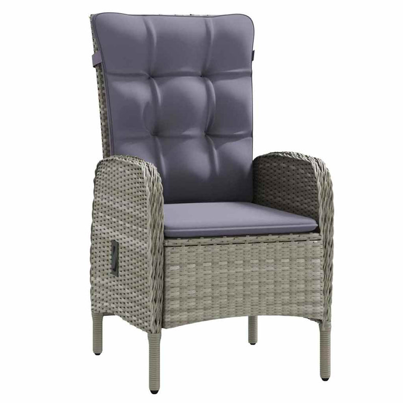 Set mobilier de grădină cu perne, 9 piese, gri și negru