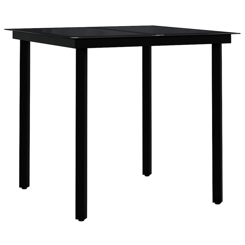 Set de mobilier de grădină, 3 piese, negru