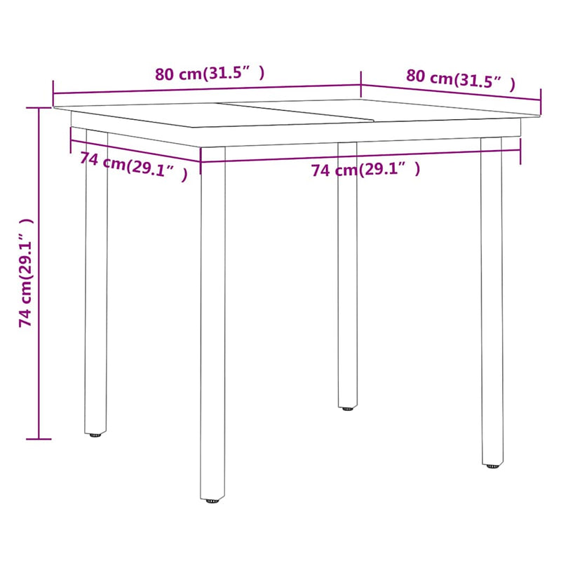 Set de mobilier de grădină, 3 piese, negru