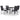 Set mobilier de grădină, 5 piese, negru