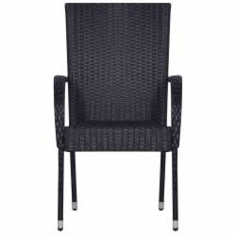 Set mobilier de grădină, 7 piese, negru