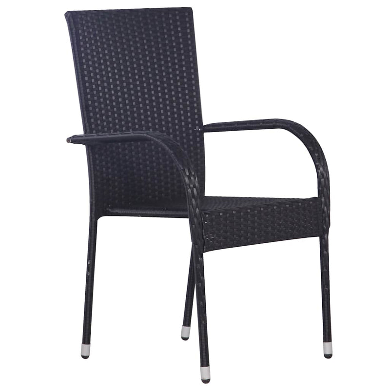 Set mobilier de grădină,negru, 9 piese
