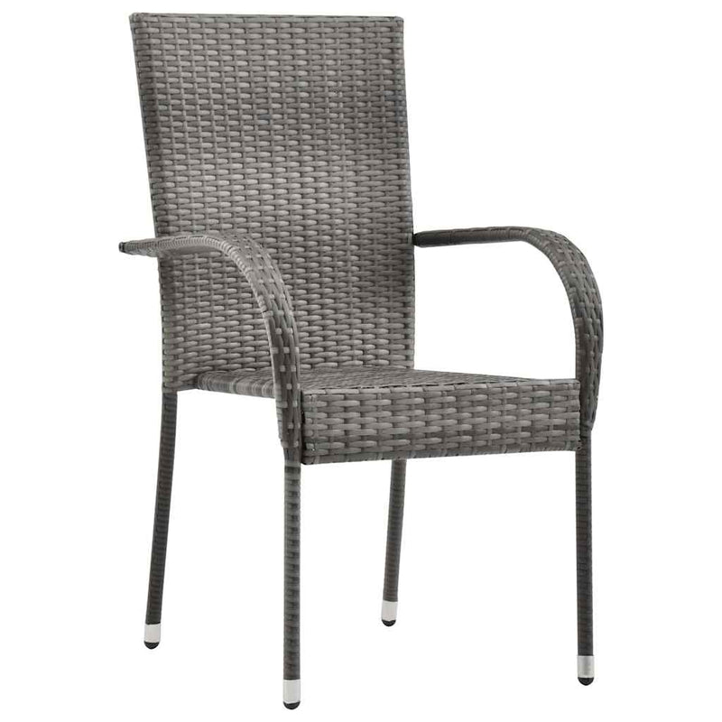 Set mobilier de grădină, 5 piese, gri și negru