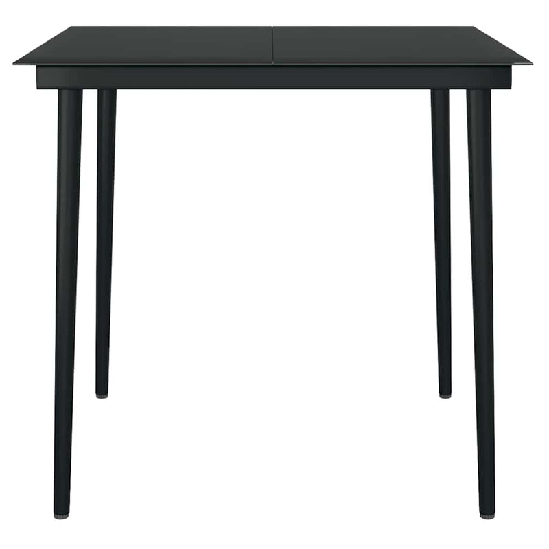 Set de servit masa pentru grădină, 5 piese, negru