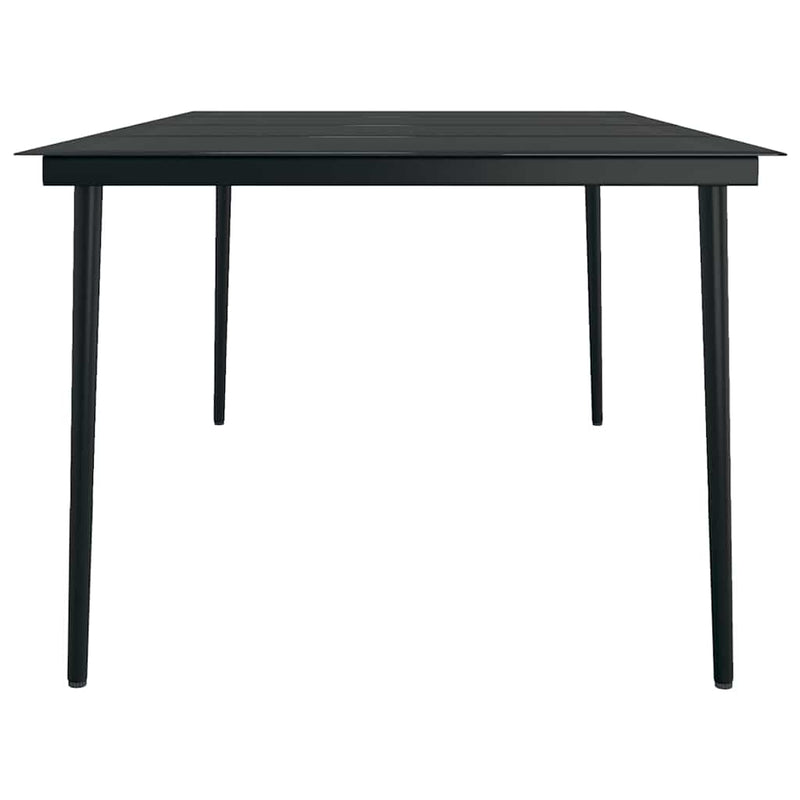 Set mobilier de grădină, 7 piese, gri și negru