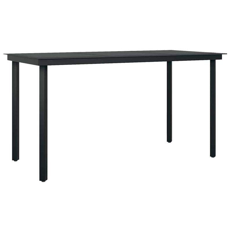 Set masă pentru grădină, 5 piese, cu perne, negru