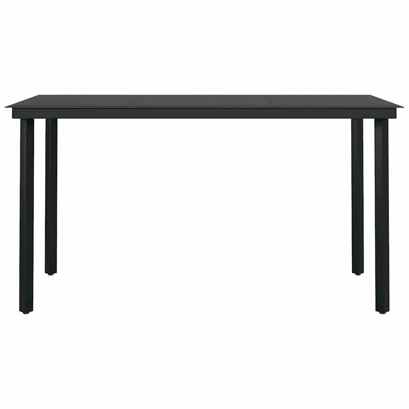 Set masă pentru grădină, 5 piese, cu perne, negru