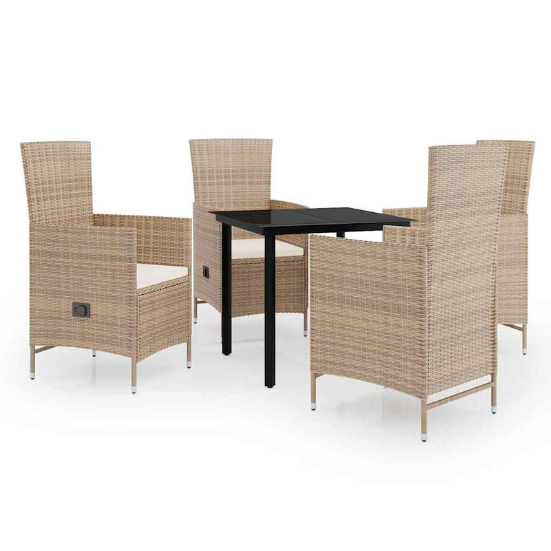 Set mobilier pentru grădină, cu perne, 5 piese, bej