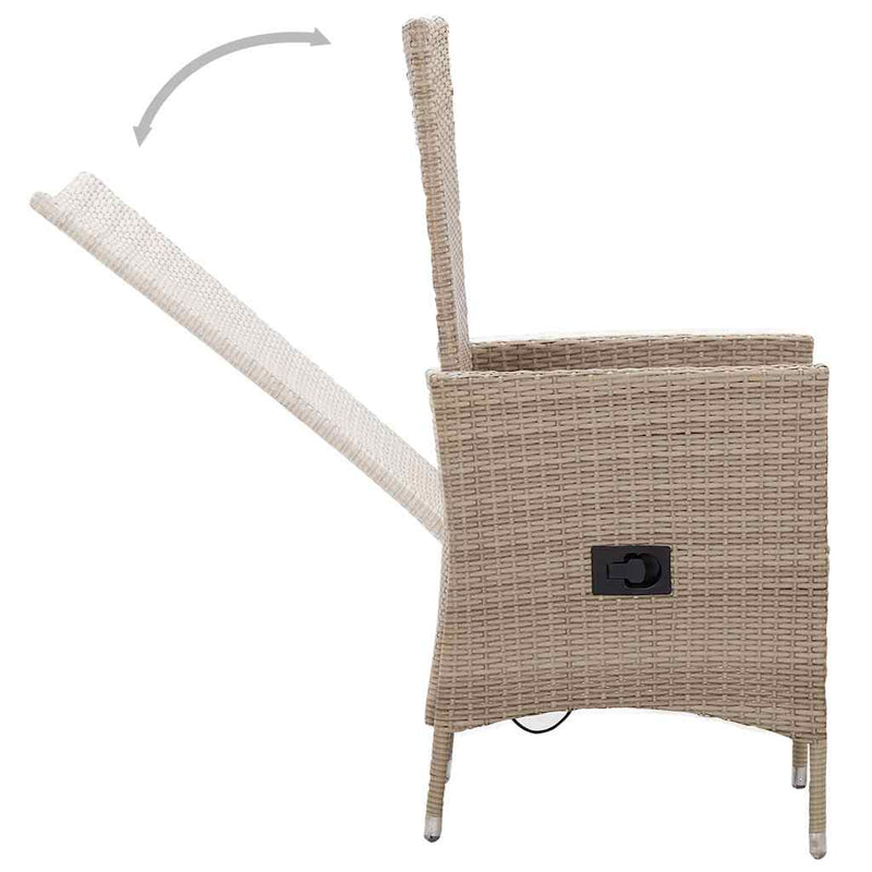 Set mobilier pentru grădină, cu perne, 7 piese, bej
