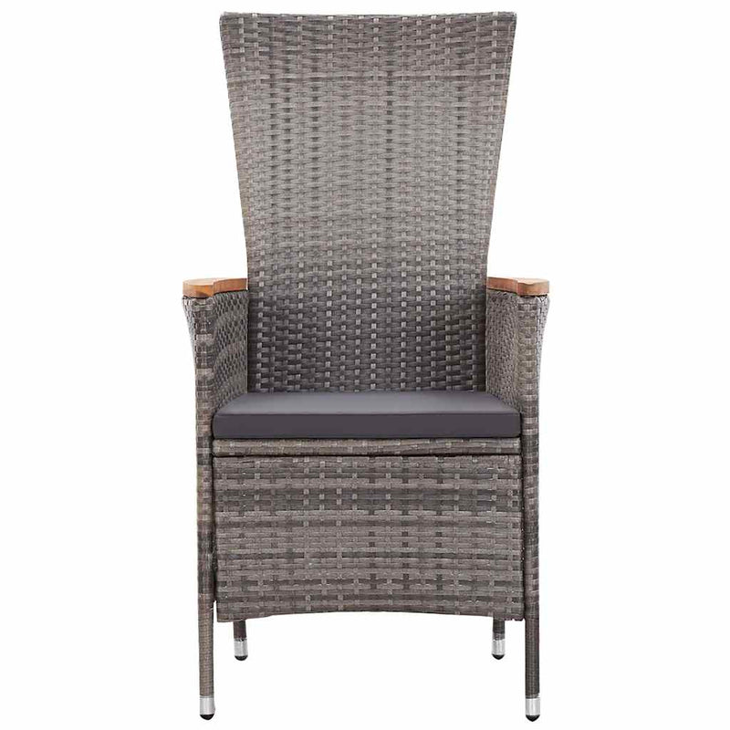 Set mobilier pentru grădină, cu perne, 3 piese, gri