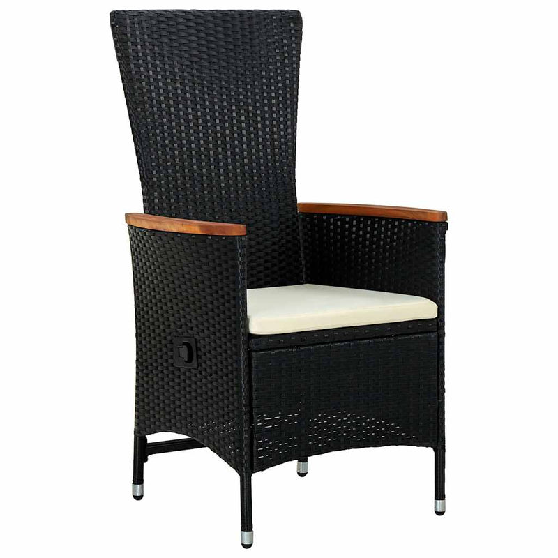 Set mobilier de grădină cu perne, 9 piese, negru