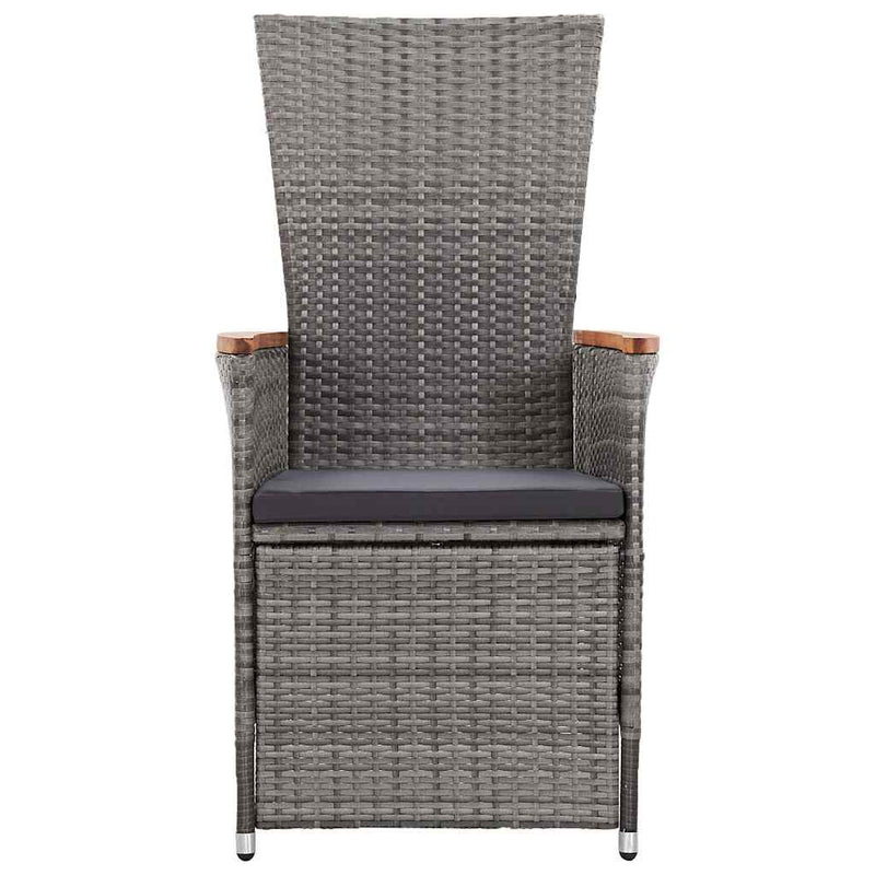 Set de mobilier pentru grădină, cu perne, 7 piese, gri