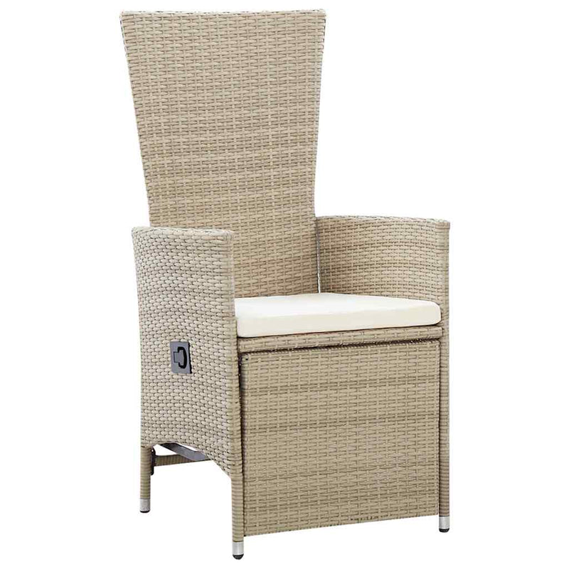 Set mobilier pentru grădină cu perne, 9 piese, bej