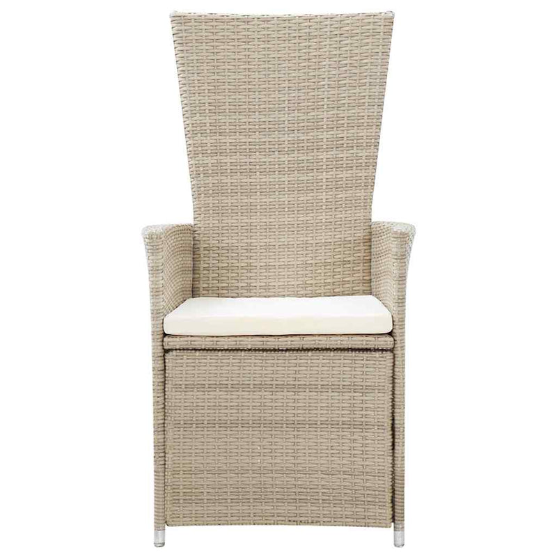 Set mobilier pentru grădină cu perne, 9 piese, bej