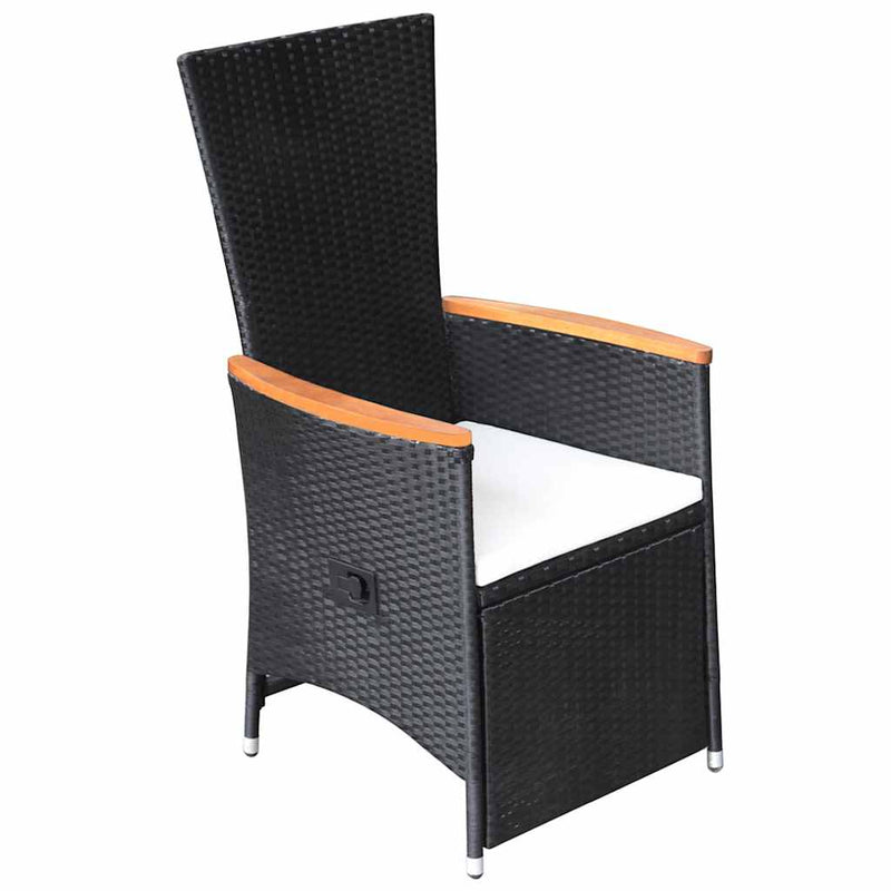 Set mobilier de grădină cu perne, 9 piese, negru