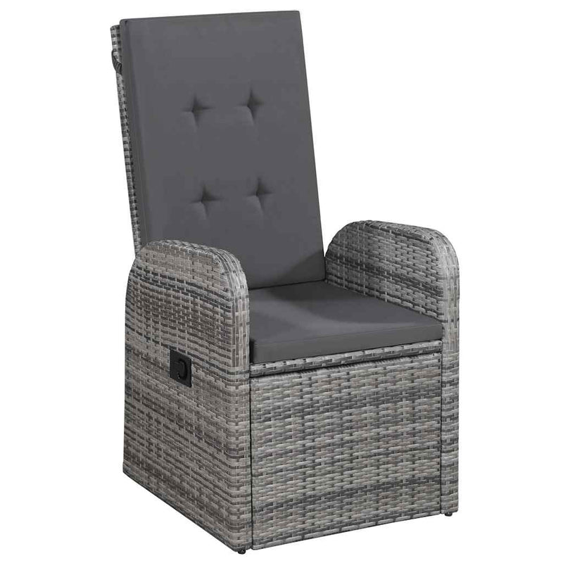 Set de mobilier pentru grădină, cu perne, 7 piese, gri