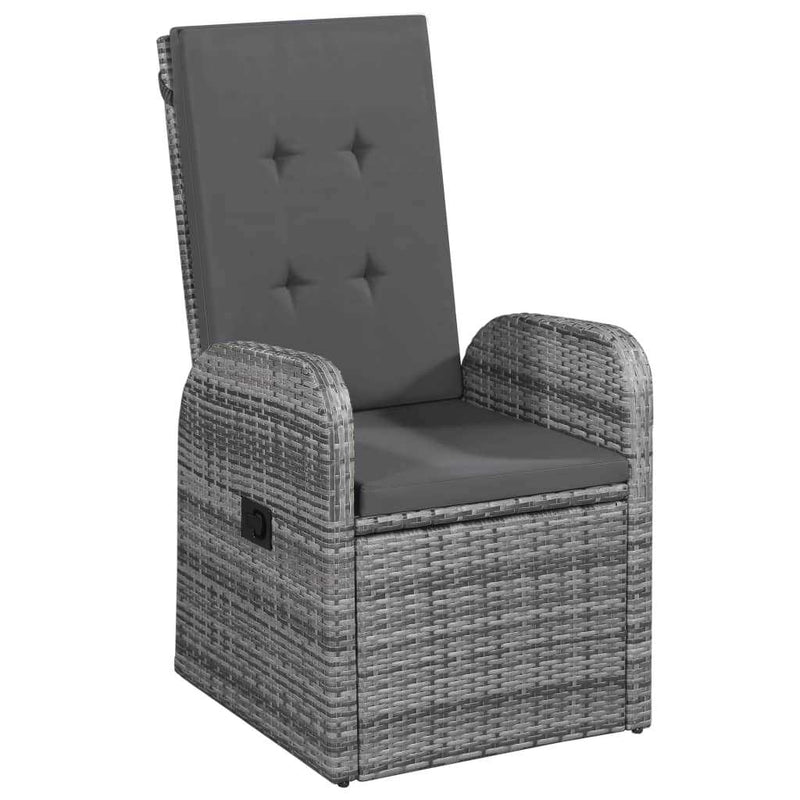 Set mobilier pentru grădină, 9 piese, gri