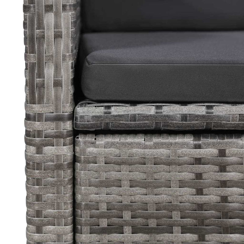 Set mobilier pentru grădină, 9 piese, gri