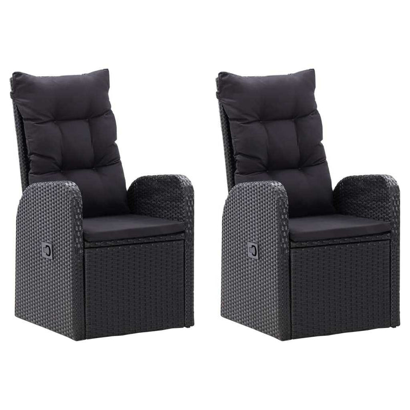 Set mobilier de grădină cu perne, 9 piese, negru