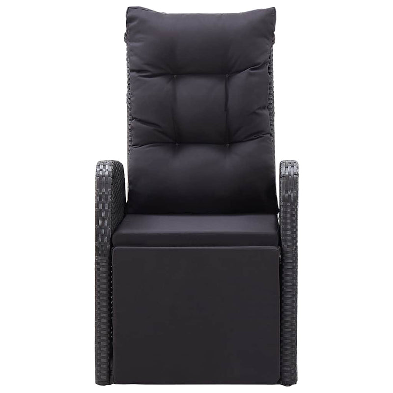 Set mobilier de grădină cu perne, 9 piese, negru