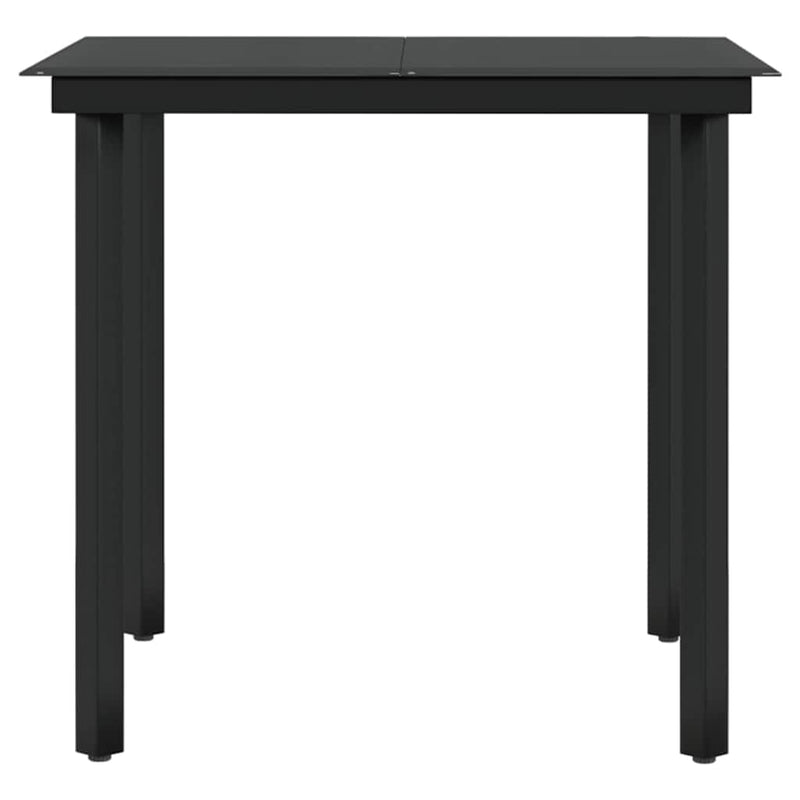 Set masă pentru grădină, 5 piese, cu perne, negru