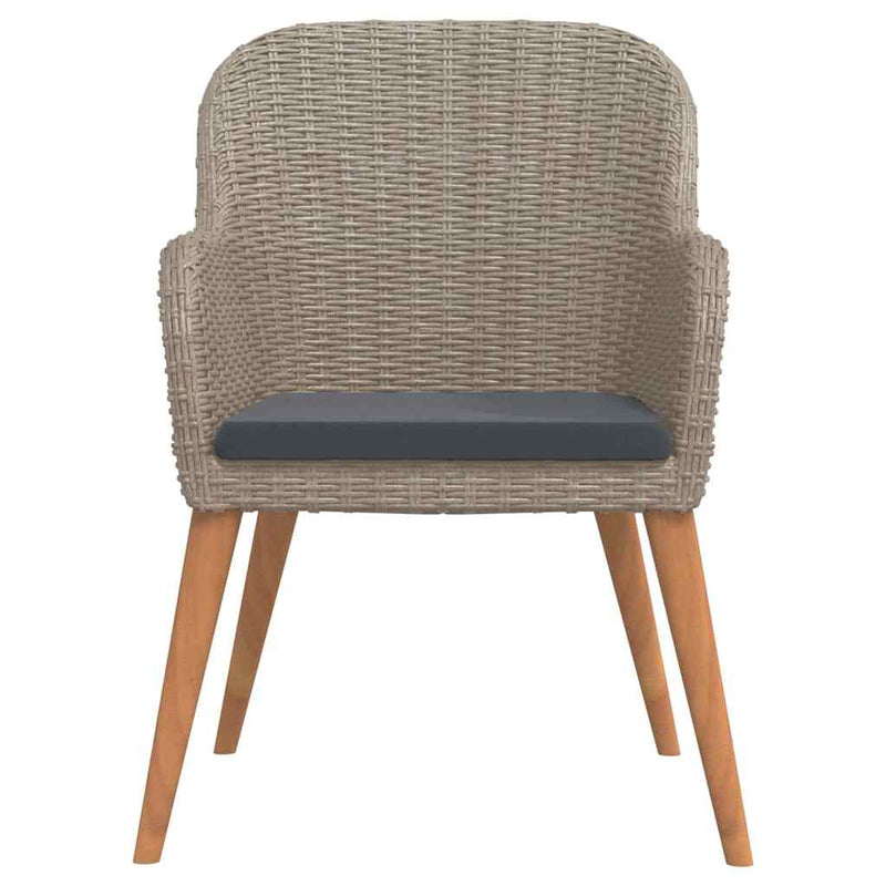 Set mobilier de grădină cu perne, 3 piese, maro
