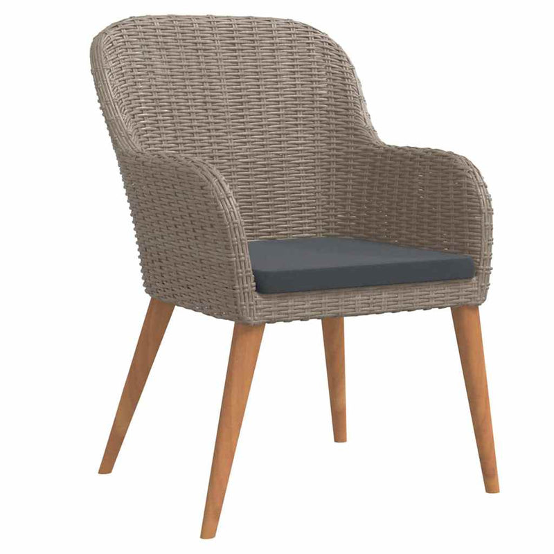 Set mobilier de grădină cu perne, 3 piese, maro
