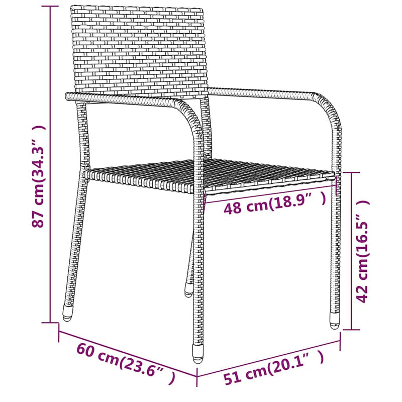 Set mobilier pentru grădină, 3 piese, gri