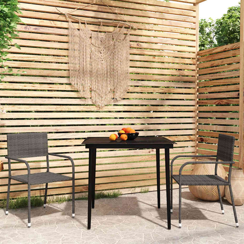 Set mobilier pentru grădină, 3 piese, gri