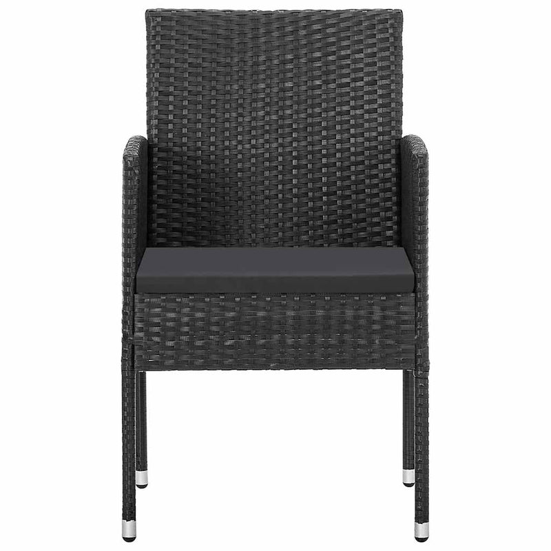 Set de servit masa pentru grădină, 5 piese, negru