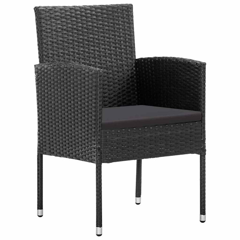 Set mobilier de grădină, 9 piese, negru