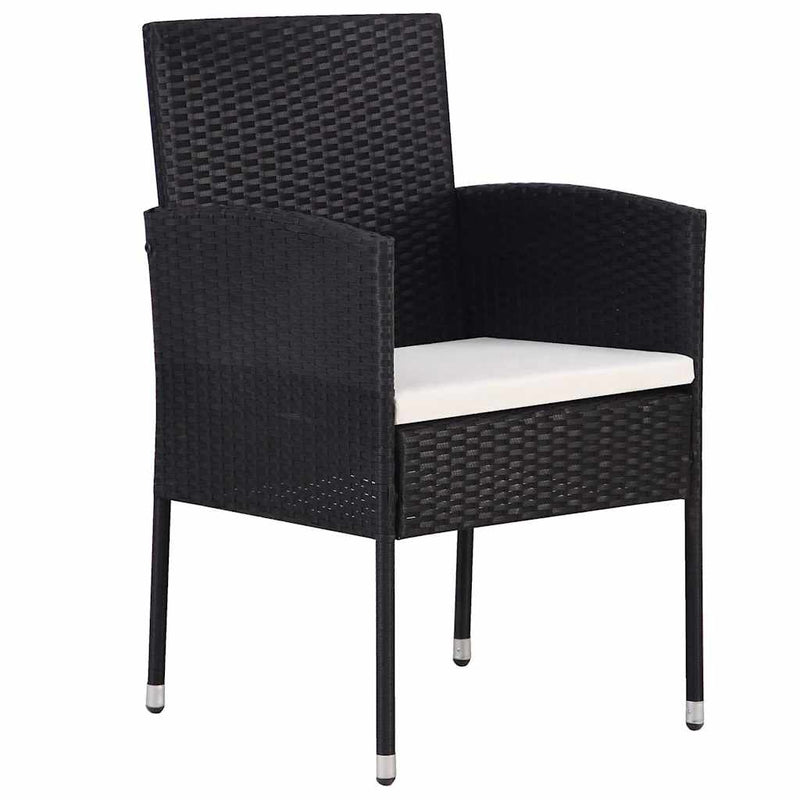 Set de servit masa pentru grădină, 5 piese, negru