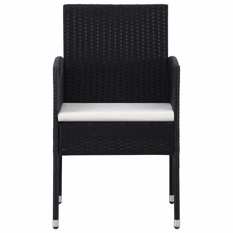 Set de servit masa pentru grădină, 5 piese, negru