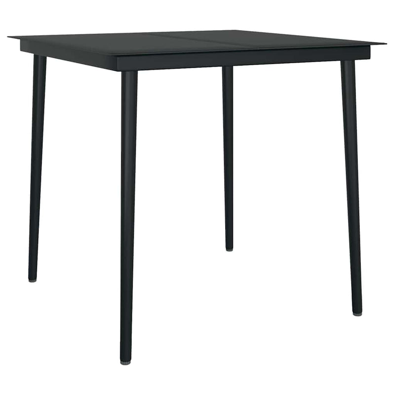 Set de servit masa pentru grădină, 5 piese, negru