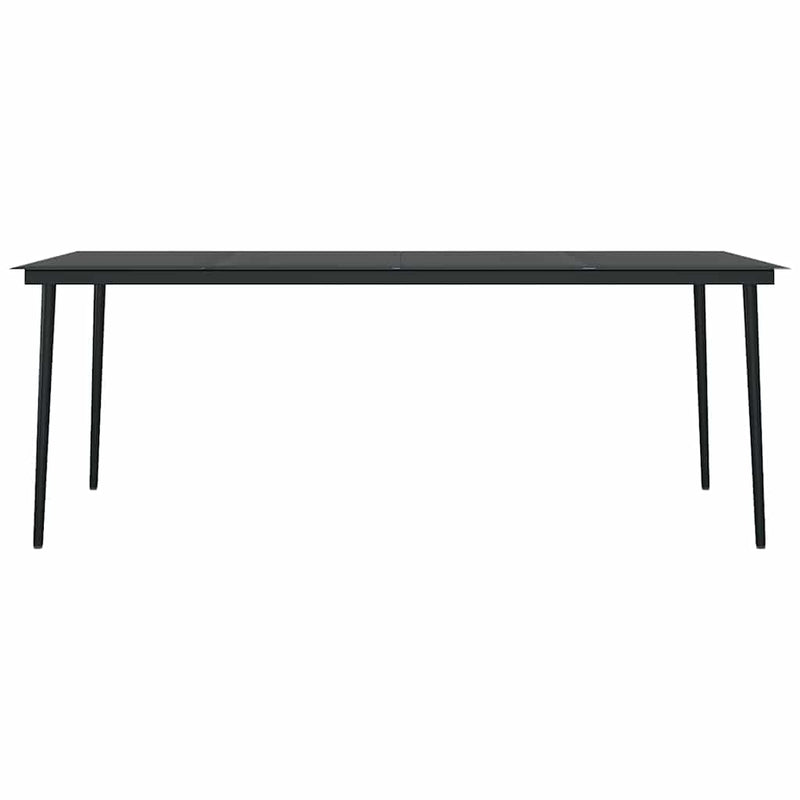 Set mobilier pentru grădină, 9 piese, negru