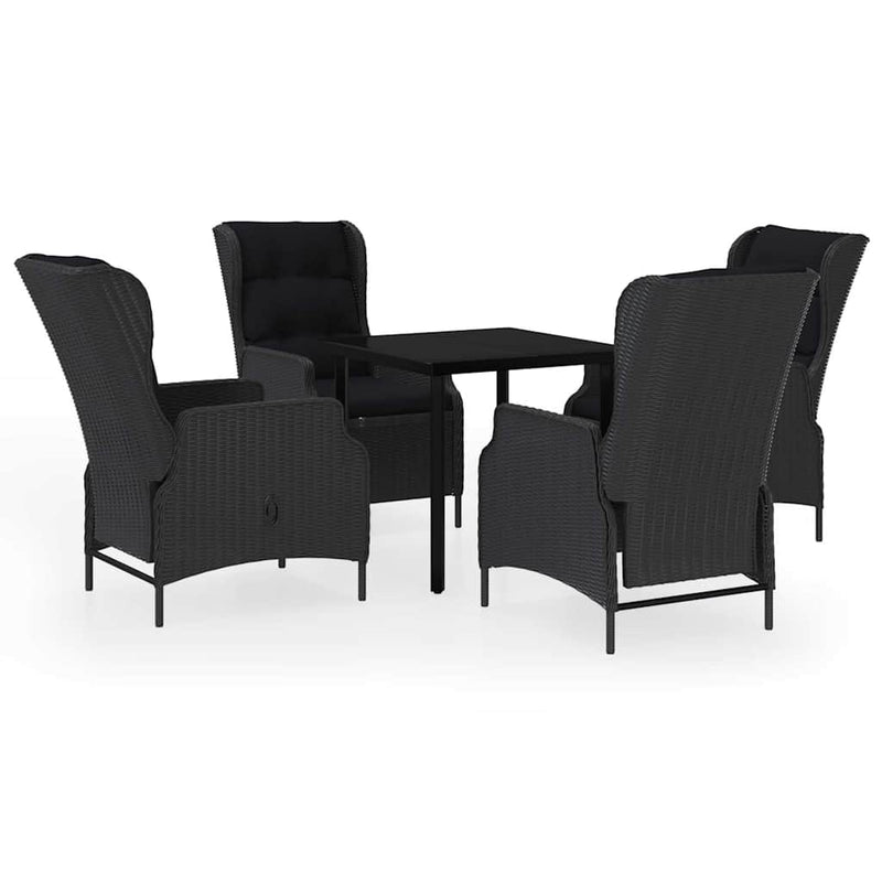 Set mobilier pentru grădină, 5 piese, gri închis